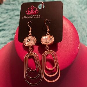 Paparazzi Rose Gold and Clear Dangle Earrings